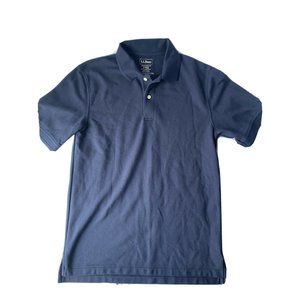 LL BEAN Mens Polo Shirt Short Sleeve XL Navy Blue